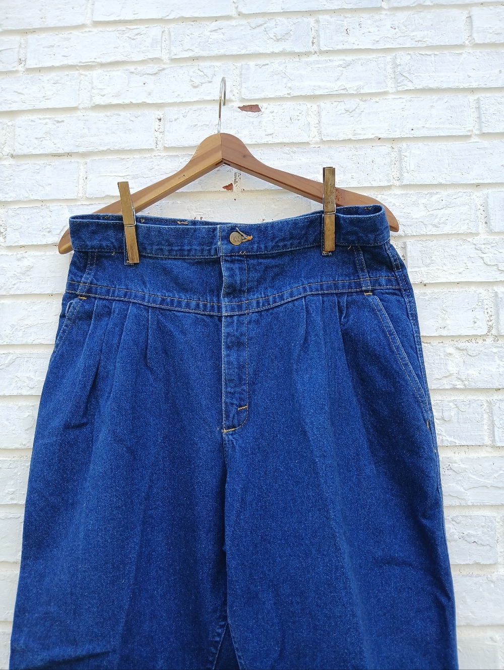 Vintage Lee Highrise Pleated Bareback Jeans Size 18M - Picture 3 of 9